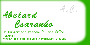 abelard csaranko business card